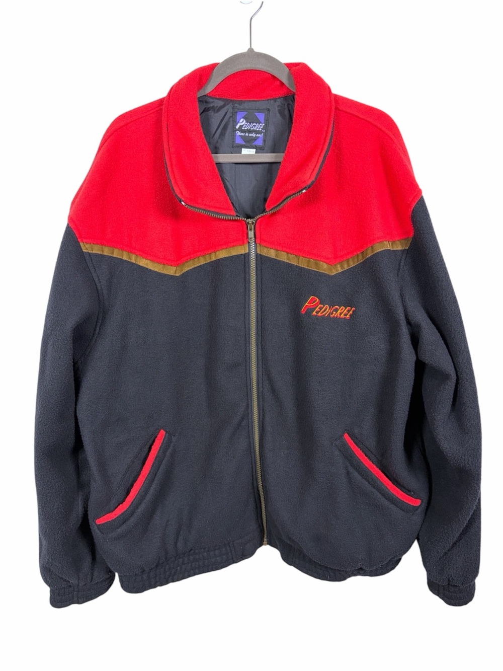 Pedigree Vintage Fleece Jacket Colorblock Western Yoke Full Zip Large